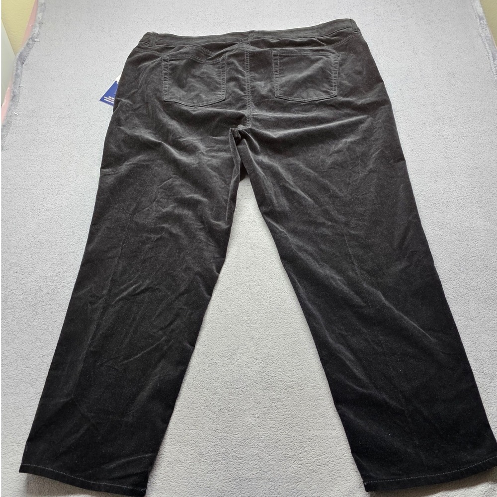 NWT Chaps Corduroy Pants Womens 24W Black Shape Sculpt Slimming Fit Straight Leg - Picture 6 of 9
